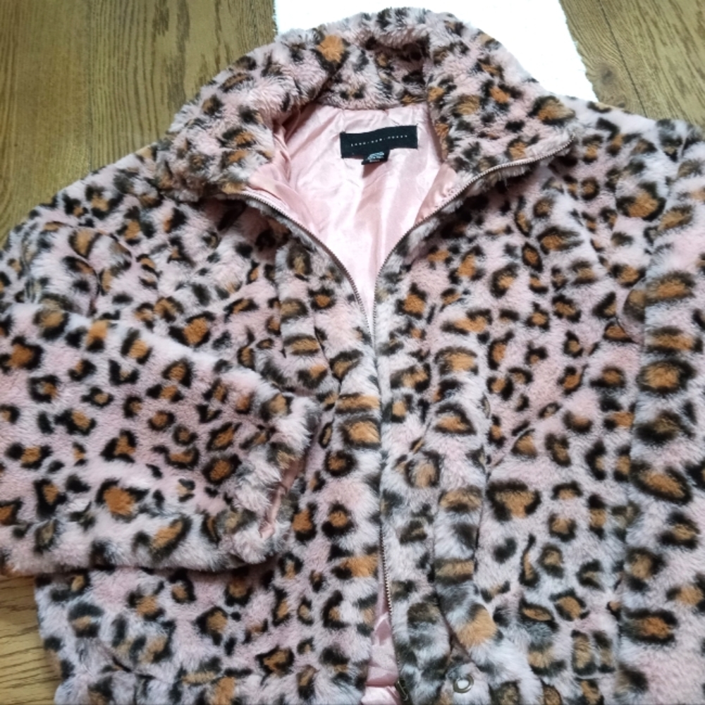 Know One Cares Rose Gold Faux Fur Cropped Jacket